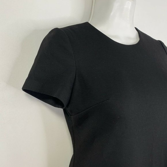 Calvin Klein Dress Black Size 2 Petite Exposed Zipper Round Neck Short Sleeve - Picture 5 of 10